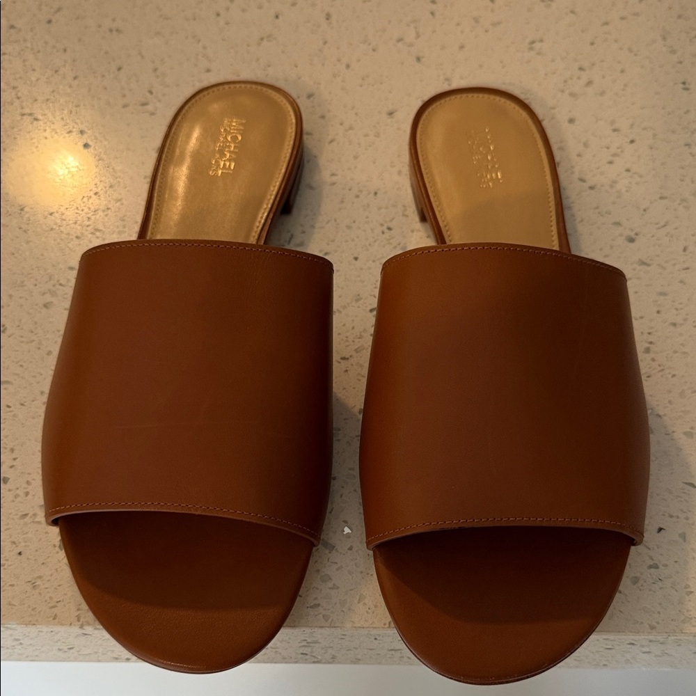 Michael Kors Tan Leather Mules